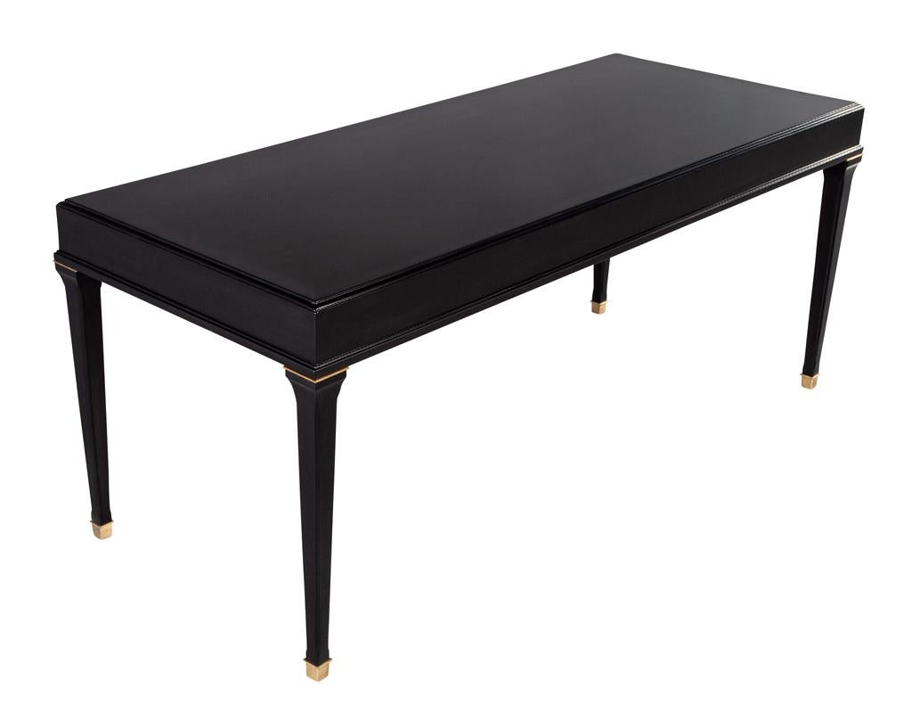 Modern Black Lacquered Writing Desk 4