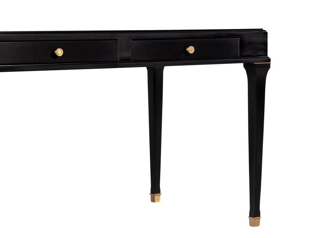 Modern Black Lacquered Writing Desk 5