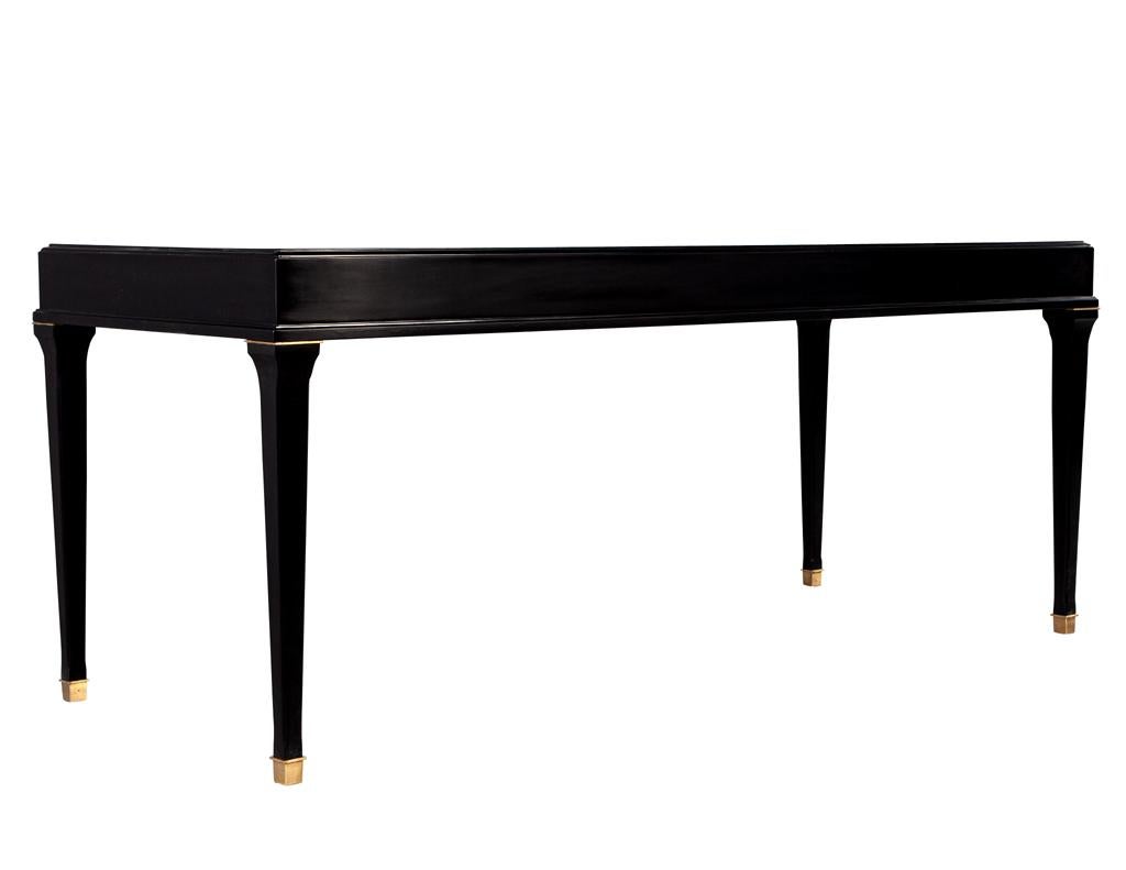 Modern Black Lacquered Writing Desk 6