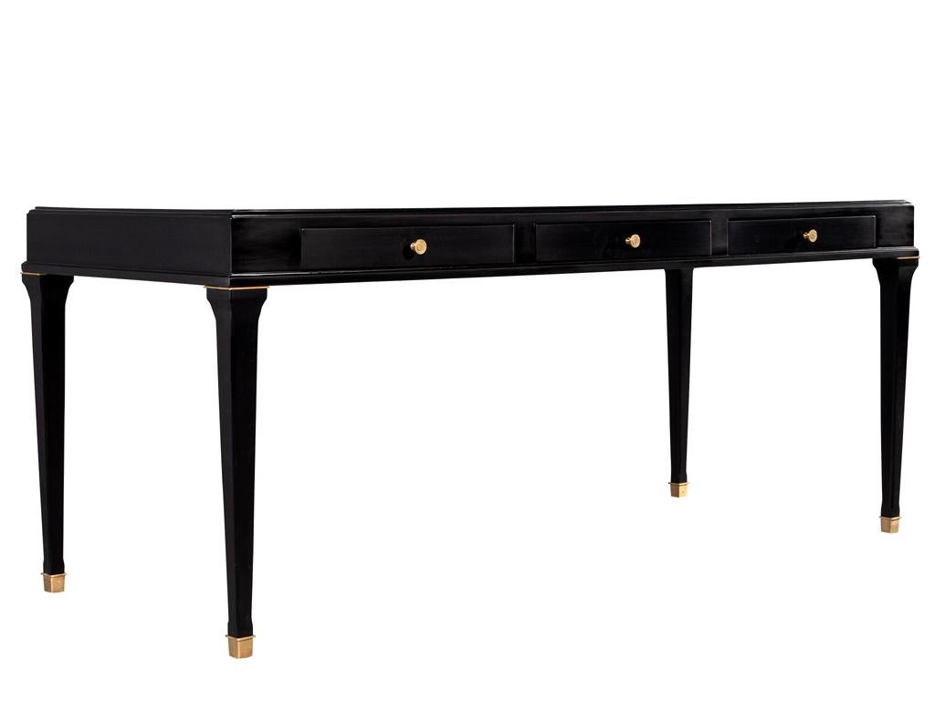 Modern Black Lacquered Writing Desk 7