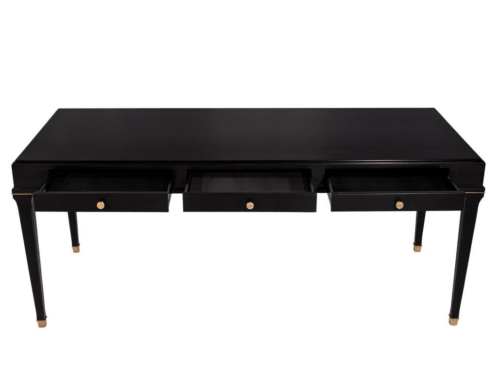 American Modern Black Lacquered Writing Desk
