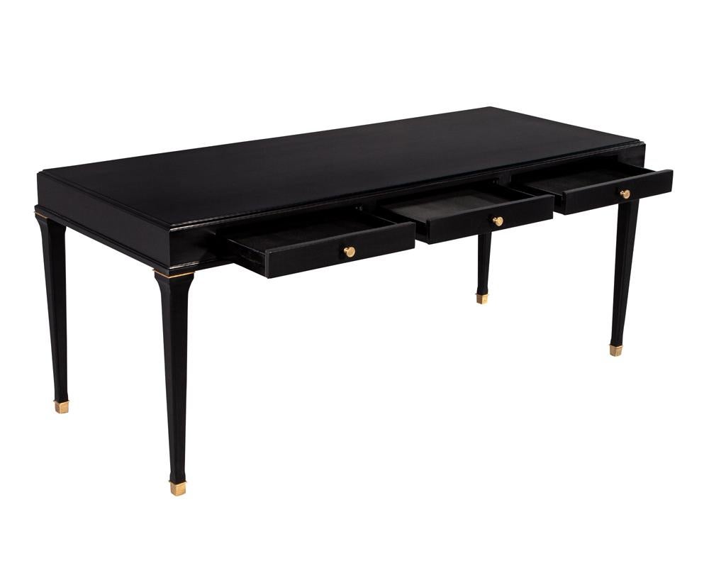 Plated Modern Black Lacquered Writing Desk