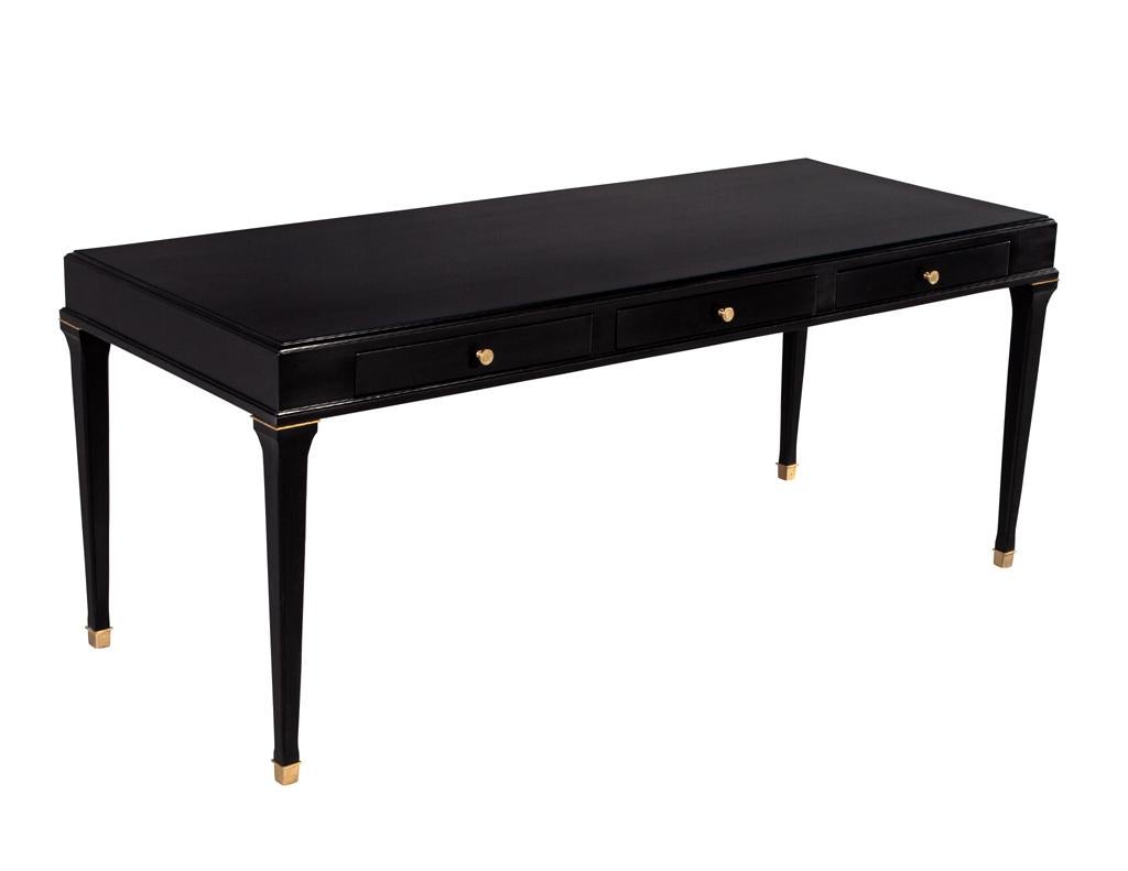 Modern Black Lacquered Writing Desk In Excellent Condition In North York, ON
