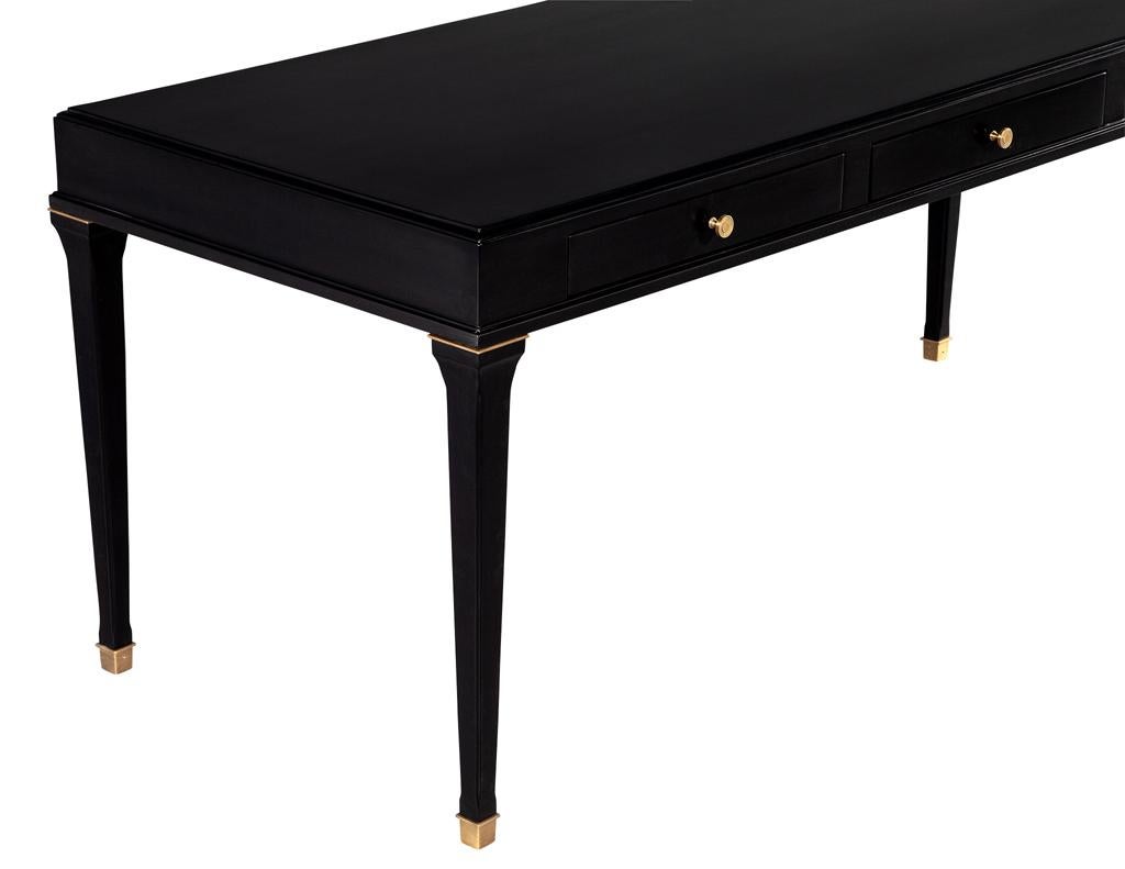 Contemporary Modern Black Lacquered Writing Desk