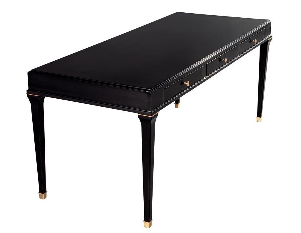 Modern Black Lacquered Writing Desk 1