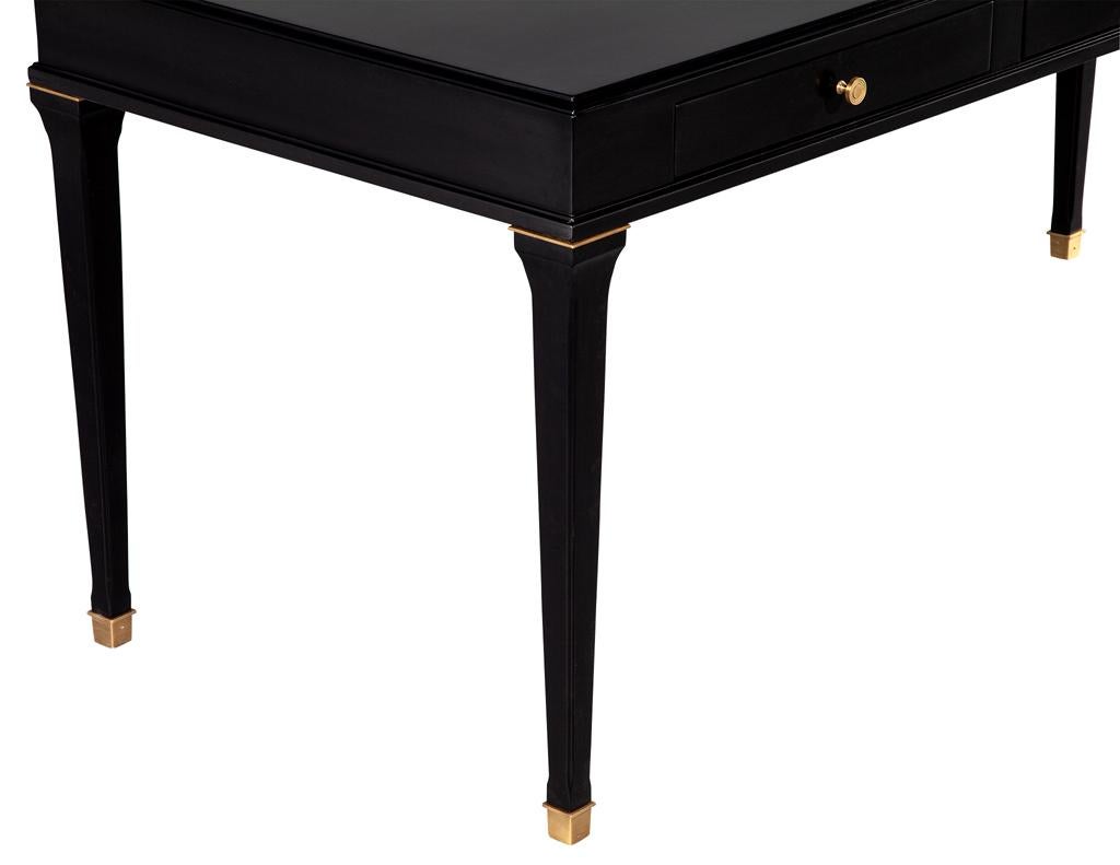Modern Black Lacquered Writing Desk 2