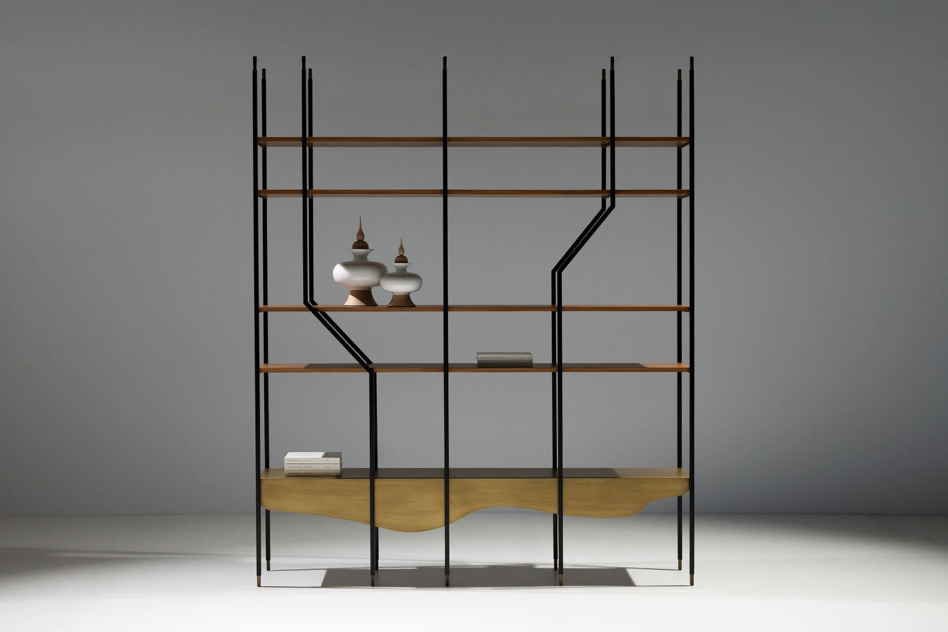 Lage Bookcase, Contemporary Collection, Handcrafted in Portugal - Europe by Greenapple.

The Lage bookcase was designed to be the focal point of any office or living space. Its asymmetrical form draws inspiration from the aerial view of the Lajes