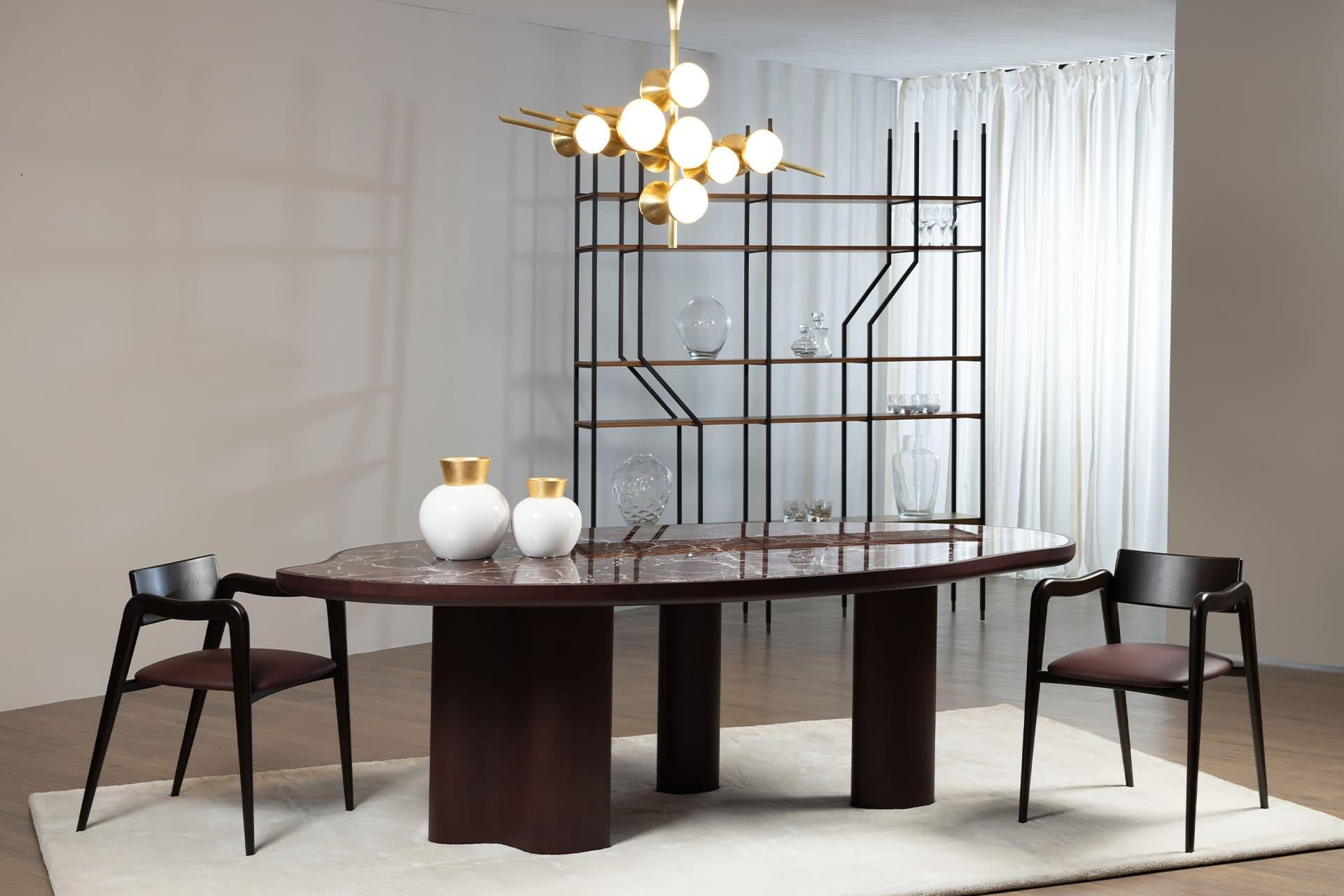 Lacquered Modern Black Lage Bookcase, Brass Walnut, Handmade in Portugal by Greenapple For Sale