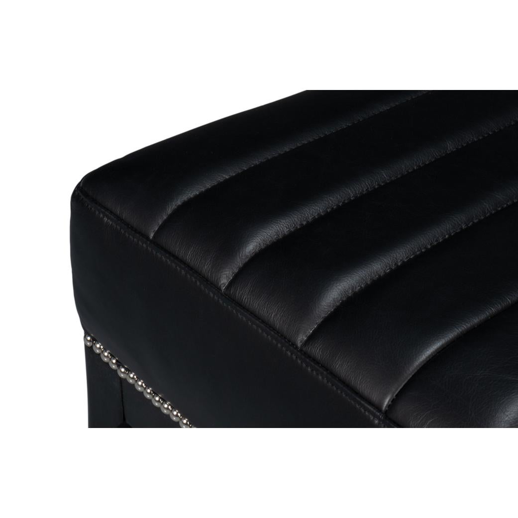 Modern Black Leather Accent Chair For Sale 2