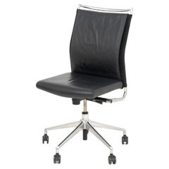 Modern Black Leather
Chrome Swivel Office Chair