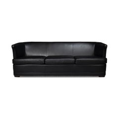 Modern Black Leather Sofa