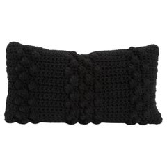 Modern Black Macrame Decorative Kidney Pillow