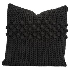 Modern Black Macrame Decorative Pillow