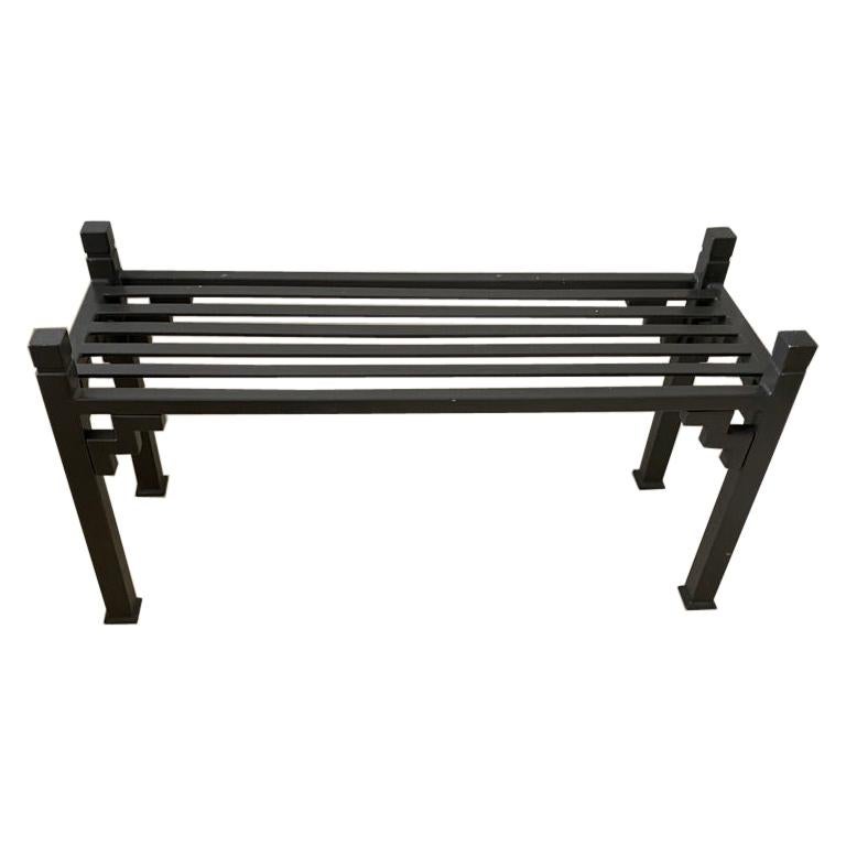 Modern Black Metal Bench For Sale at 1stDibs small black metal bench