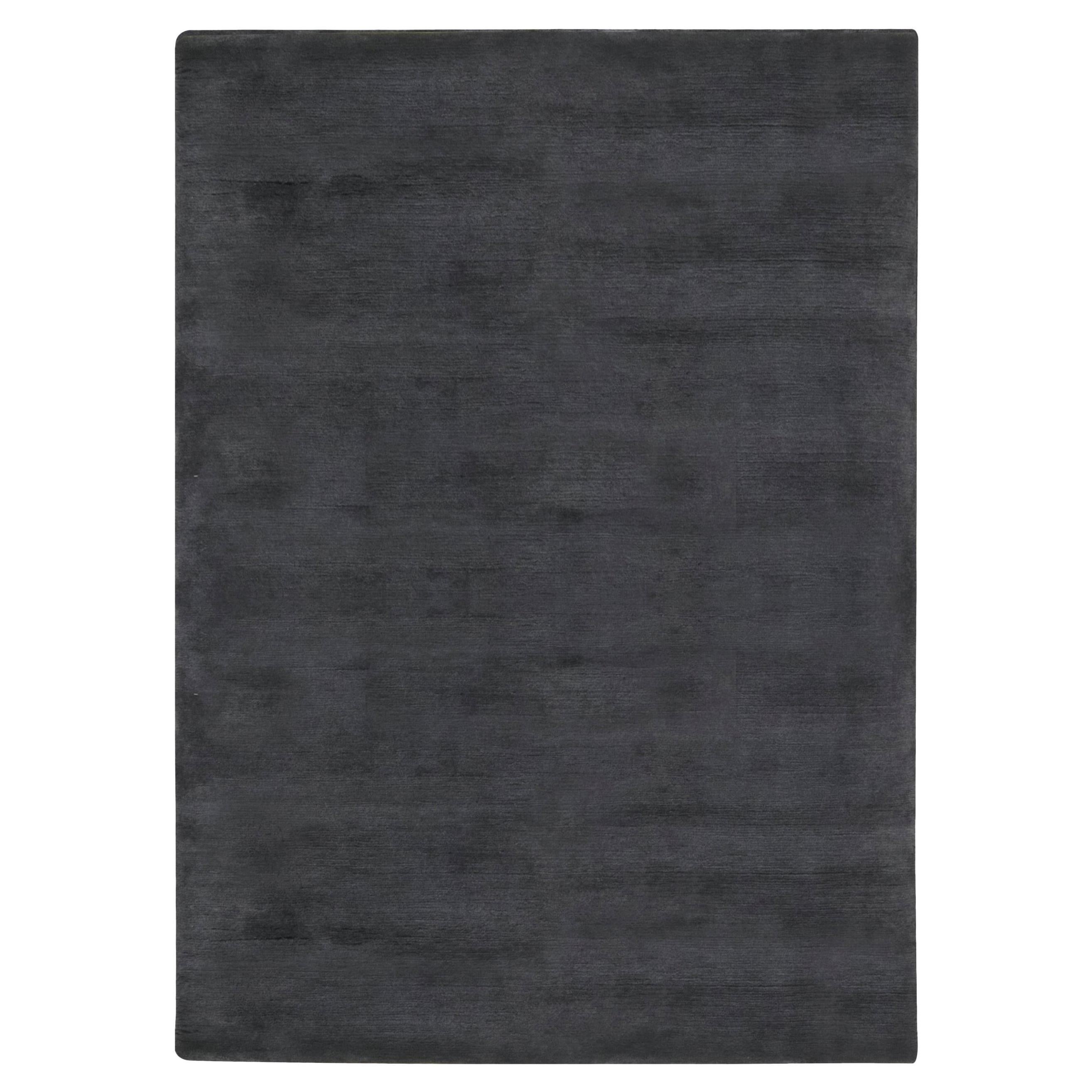 Moderner schwarzer Mohairteppich von Doris Leslie Blau