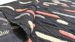 Modern Black Multi-Colored Mid Century Rug 9'x12'