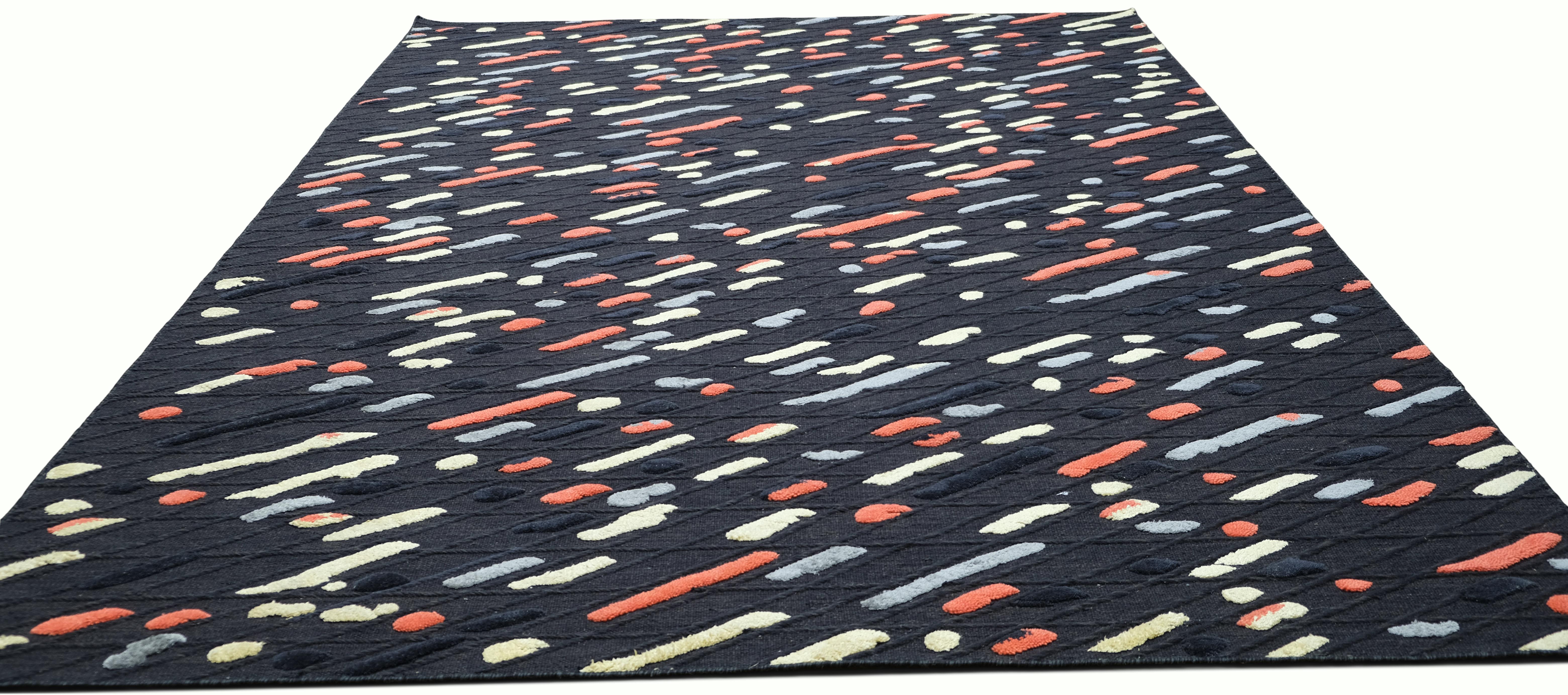 Moderno Tappeto Modern Color Multi-Color Mid Century 9'x12' in vendita