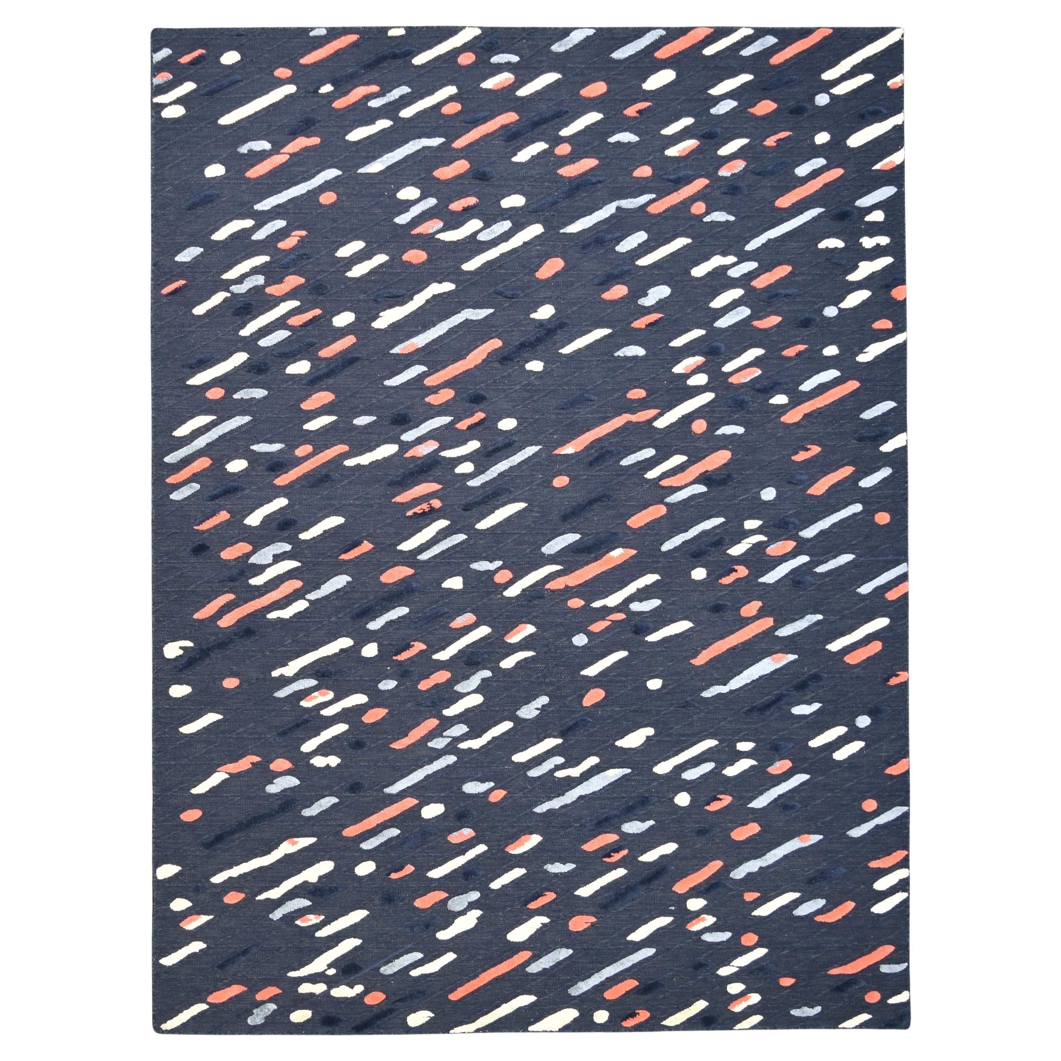 Modern Black Multi-Colored Mid Century Rug 9'x12'