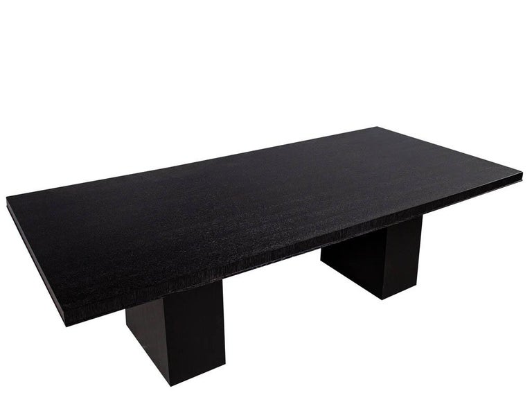 Modern Black Oak Dining Table at 1stDibs