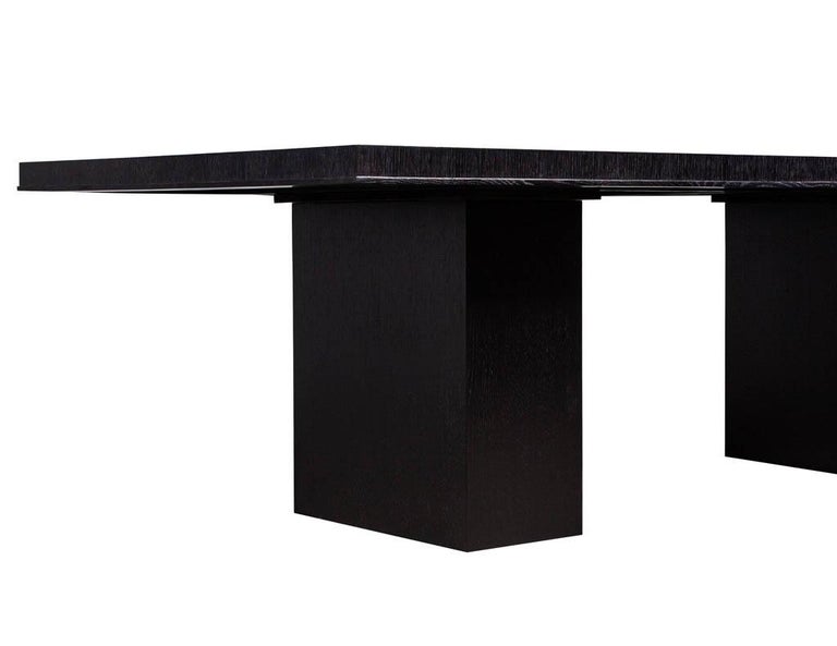 Modern Black Oak Dining Table at 1stDibs