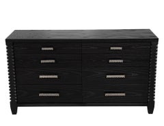 Modern Black Oak Dresser Cabinet in Charcoal Finish