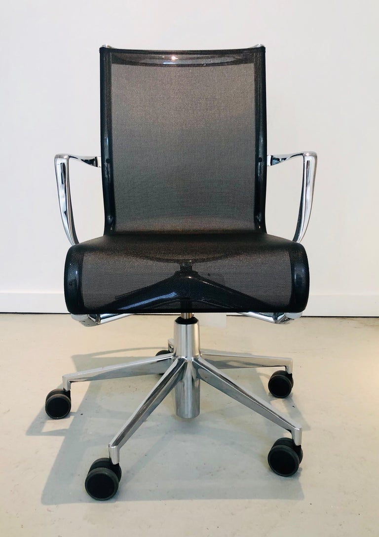 Modern Black Office Chair Rolling Swivel With Arms By Alberto Meda Alias