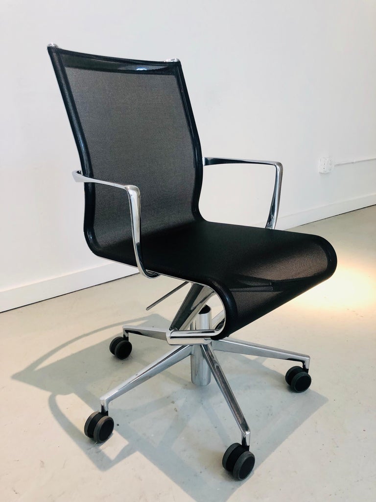 Modern Black Office Chair Rolling Swivel W Arms By Alberto Meda Alias