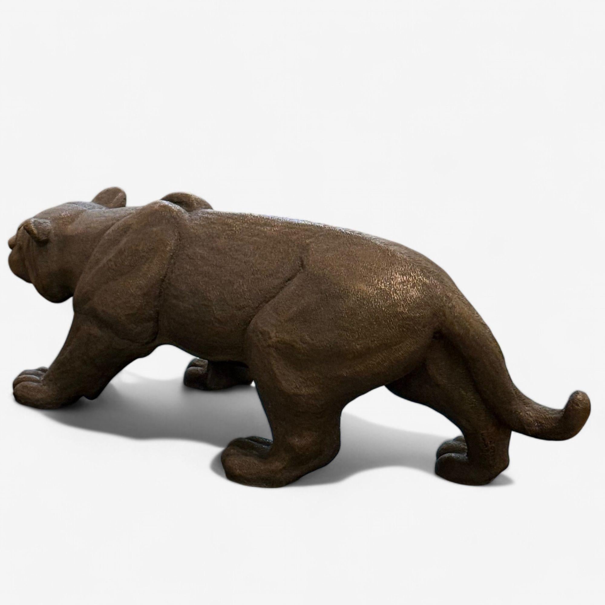 Scultura moderna di Pantera Nera, bronzo fuso a caldo, America, 21° C. In condizioni buone in vendita a Manhasset, NY