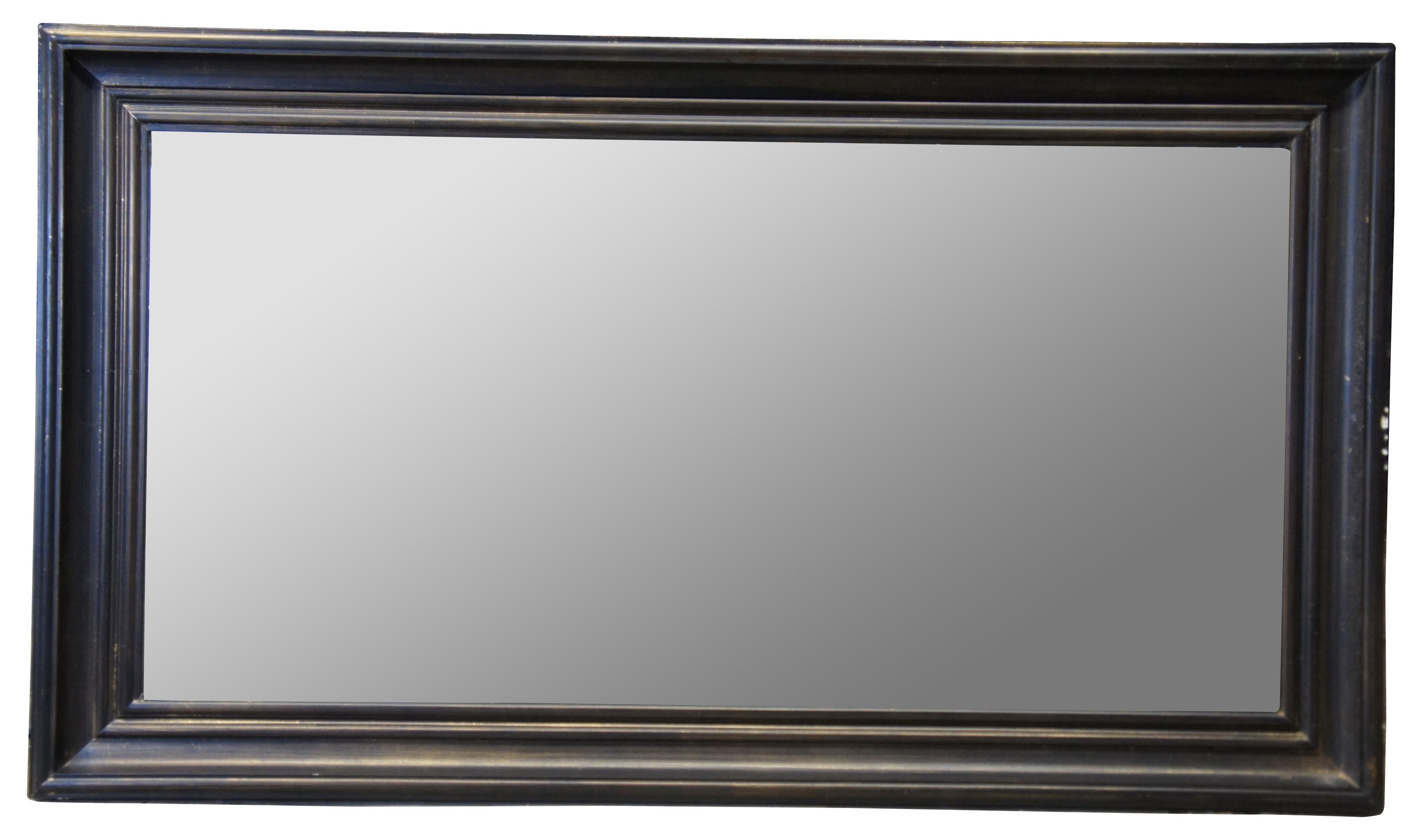 Modern Black Rectangular Floor Wall Dressing or Overmantel Mirror In Good Condition In Dayton, OH