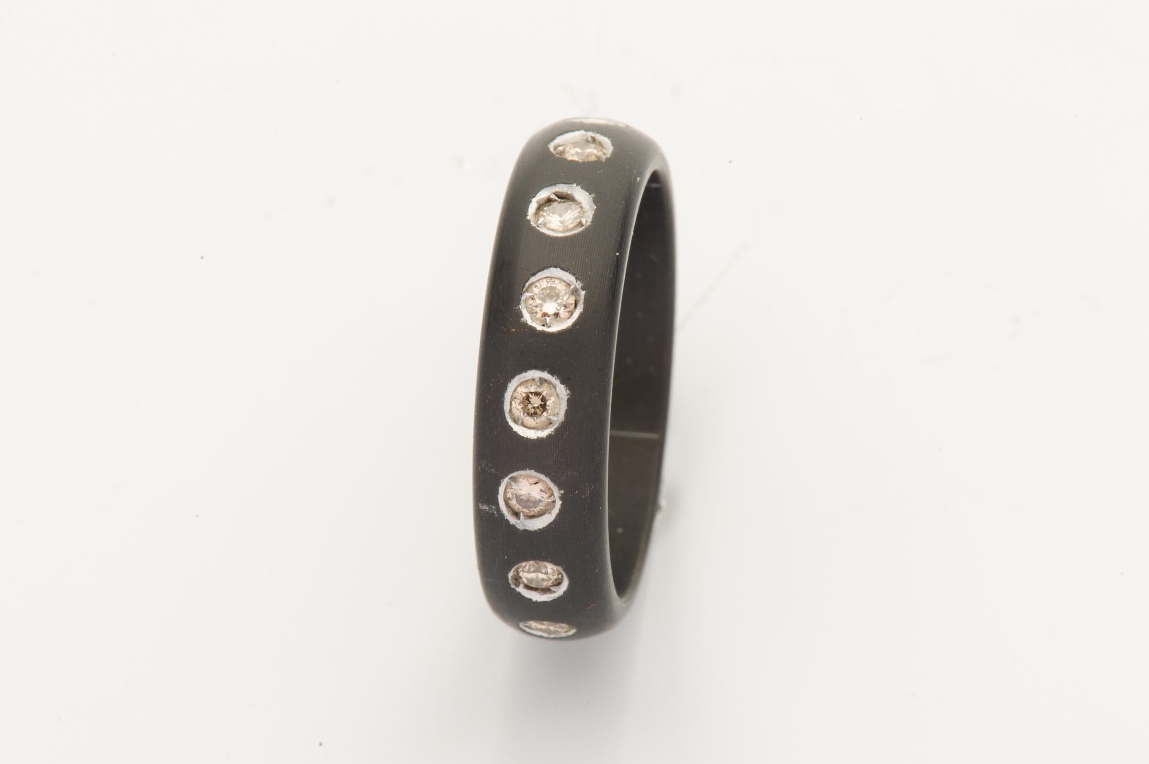 Other Modern Black Ring with Glitters For Sale