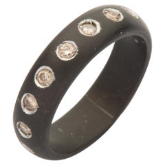 Modern Black Ring with Glitters