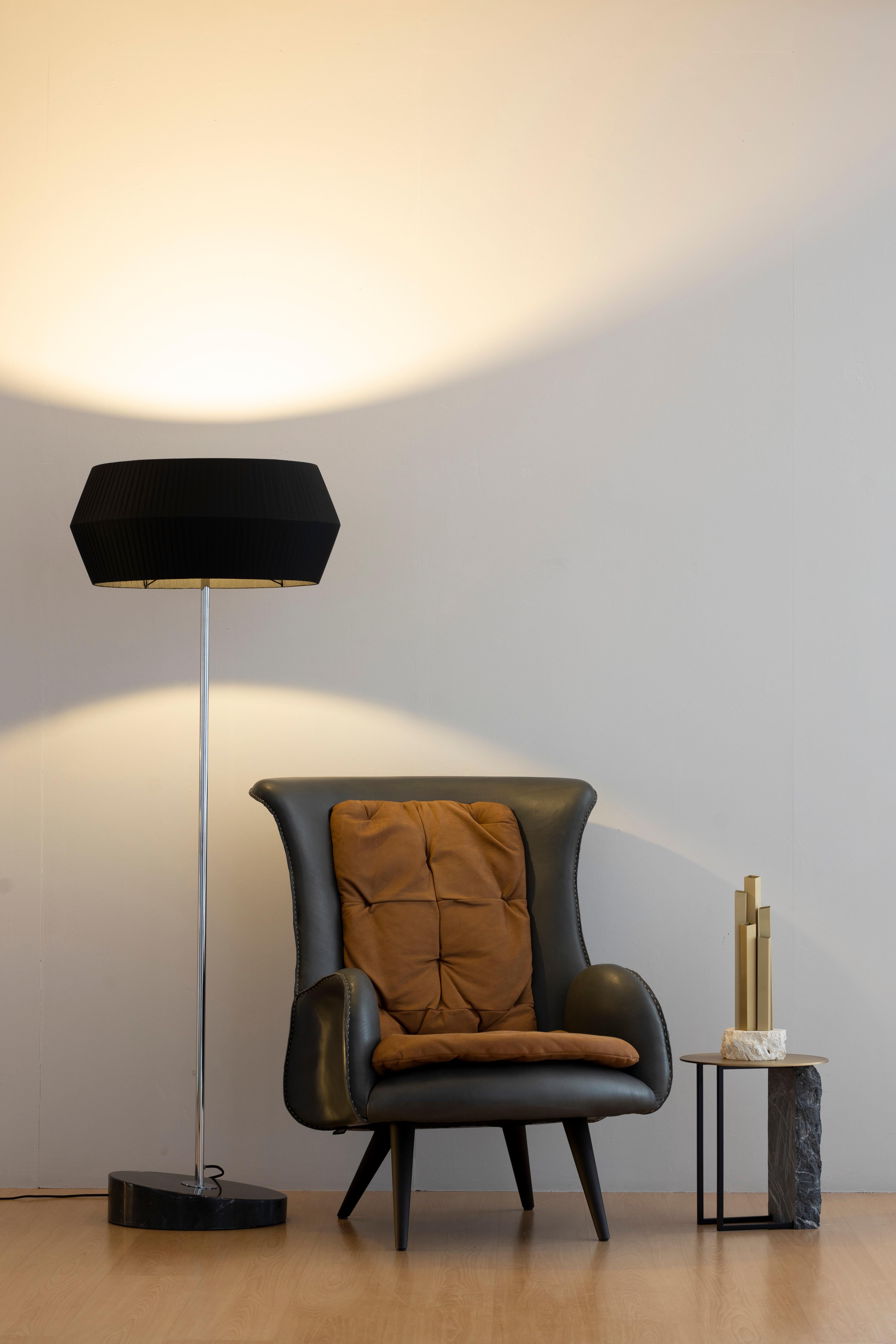 Modern Black Sublime Floor Lamp, Marble, Handmade in Portugal by Greenapple For Sale 3