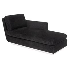 Modern Black Upholstered Chaise Longue