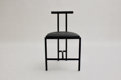 Modern Black Vintage Metal Faux Leather Tokyo Chair by Rodney Kinsman, 1985, UK
