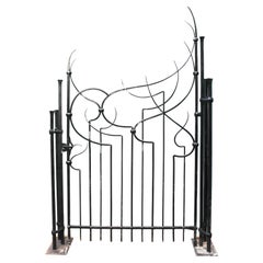 Modern Blacksmith Made Gate with Posts