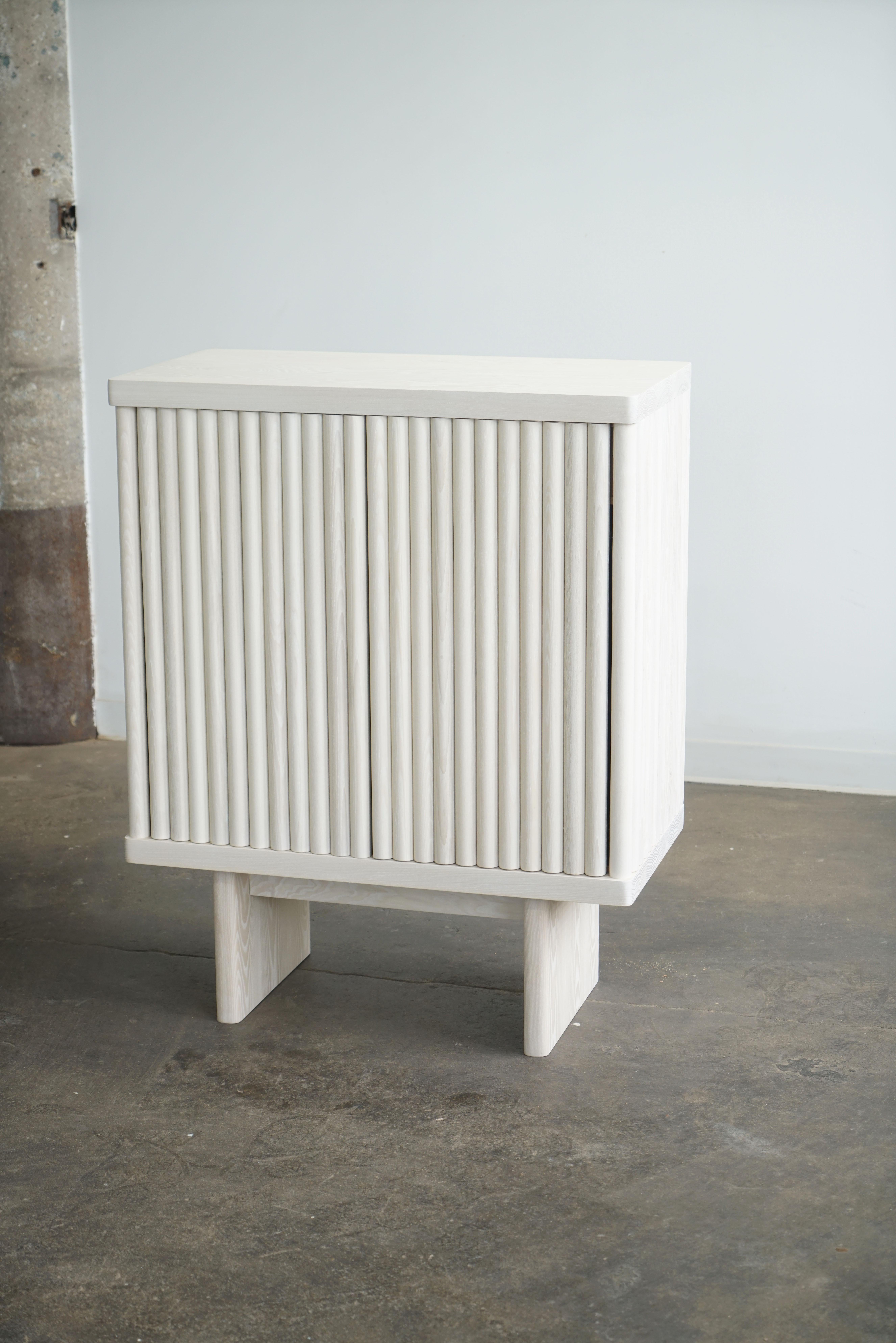 Modern Bleached Ash Fluted Dry Bar Cabinet by Last Workshop, Custom Options For Sale 5