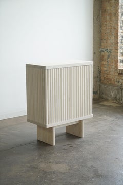 Modern Bleached Ash Fluted Dry Bar Cabinet by Last Workshop, Custom Options
