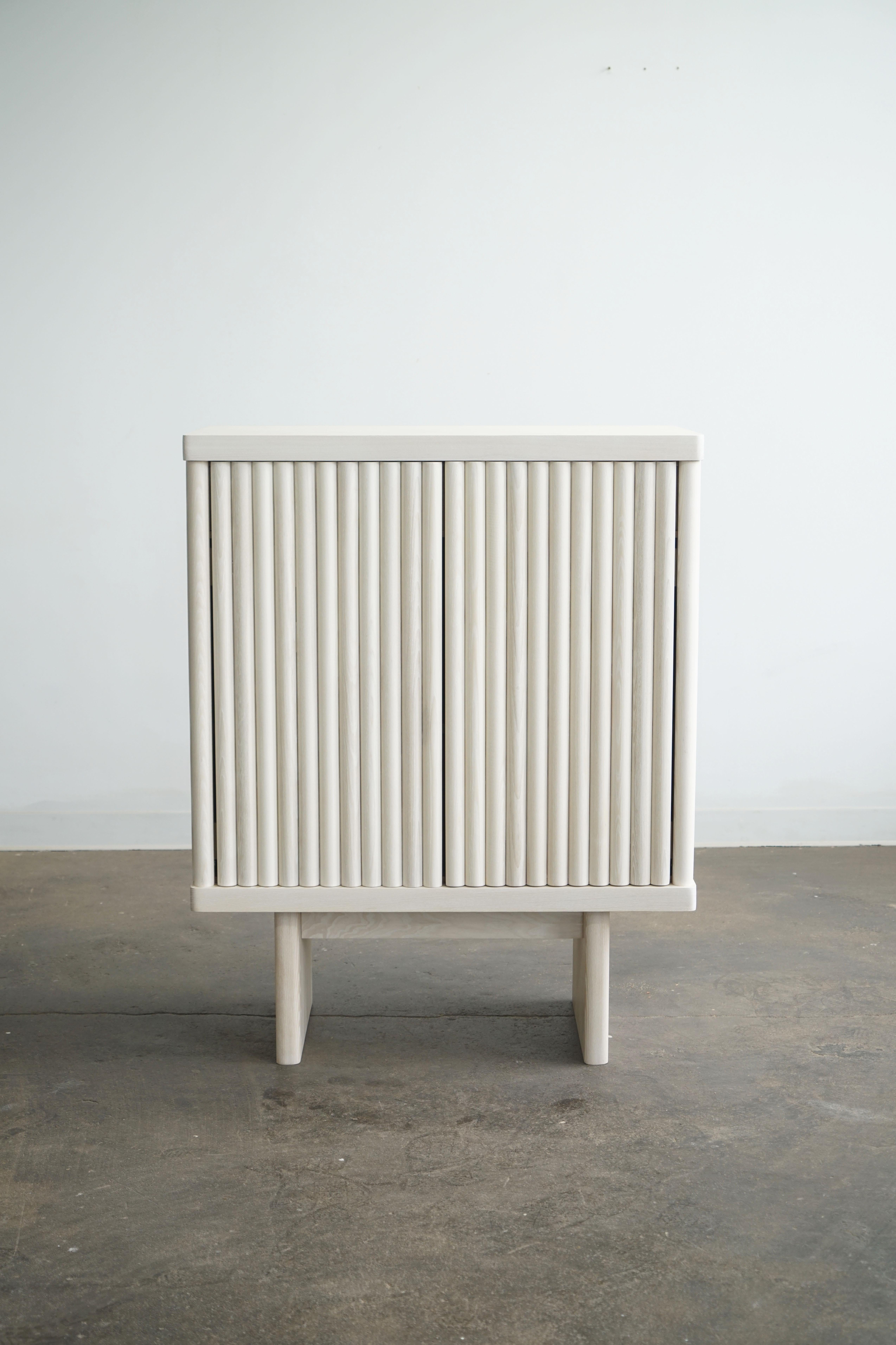 Minimalist Modern Bleached Ash Fluted Dry Bar Cabinet by Last Workshop, Custom Options For Sale
