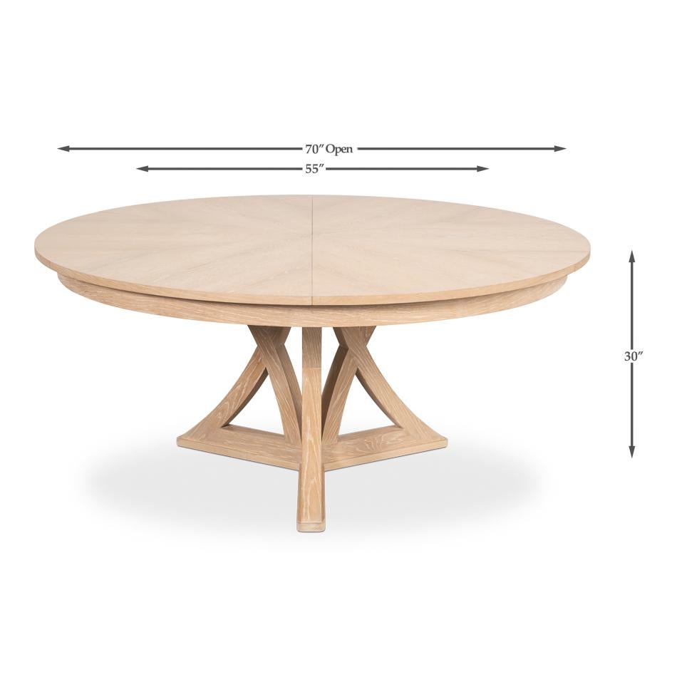 Modern Bleached Oak Dining Table - 70