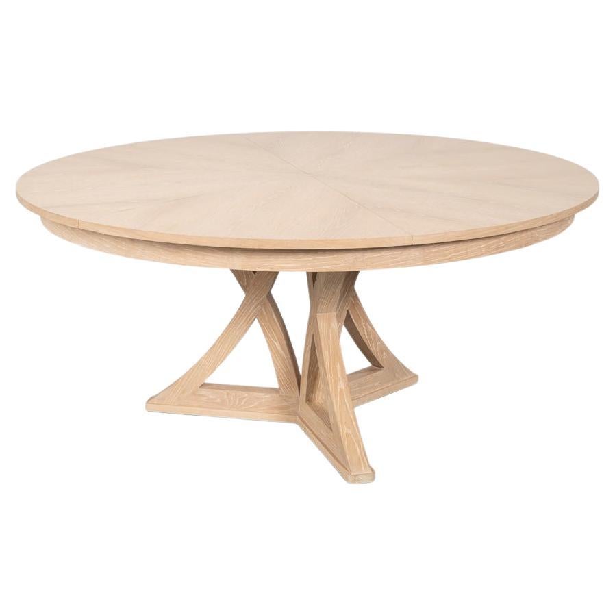 Modern Bleached Oak Dining Table - 70"