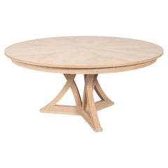 Modern Bleached Oak Dining Table - 70"