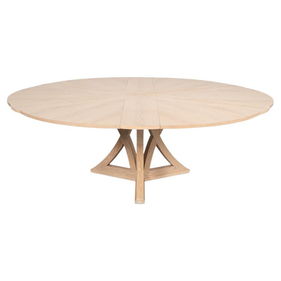 Modern Bleached Oak Dining Table - 84"
