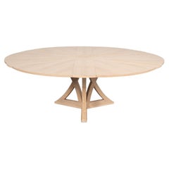 Modern Bleached Oak Dining Table - 84"