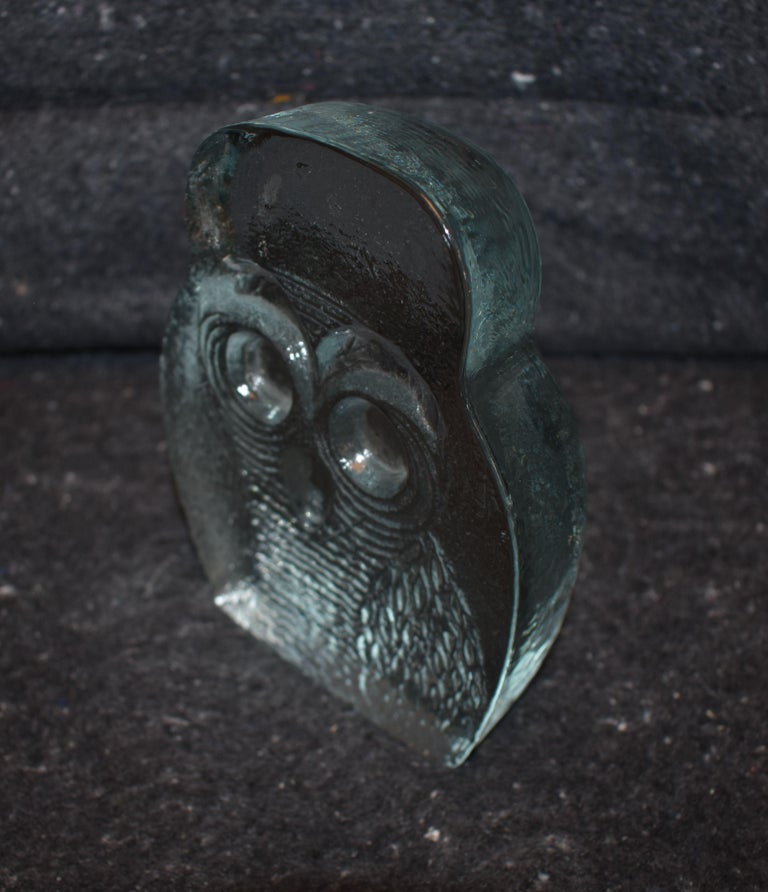 American Modern Blenko Glass Owl Bookends For Sale