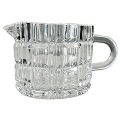 Modern Block Cut Glass Elegant Crystal Creamer Vintage Midcentury