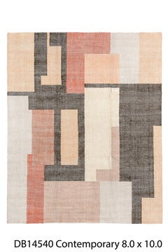 Modern Block Pattern in Terracotta, Peach