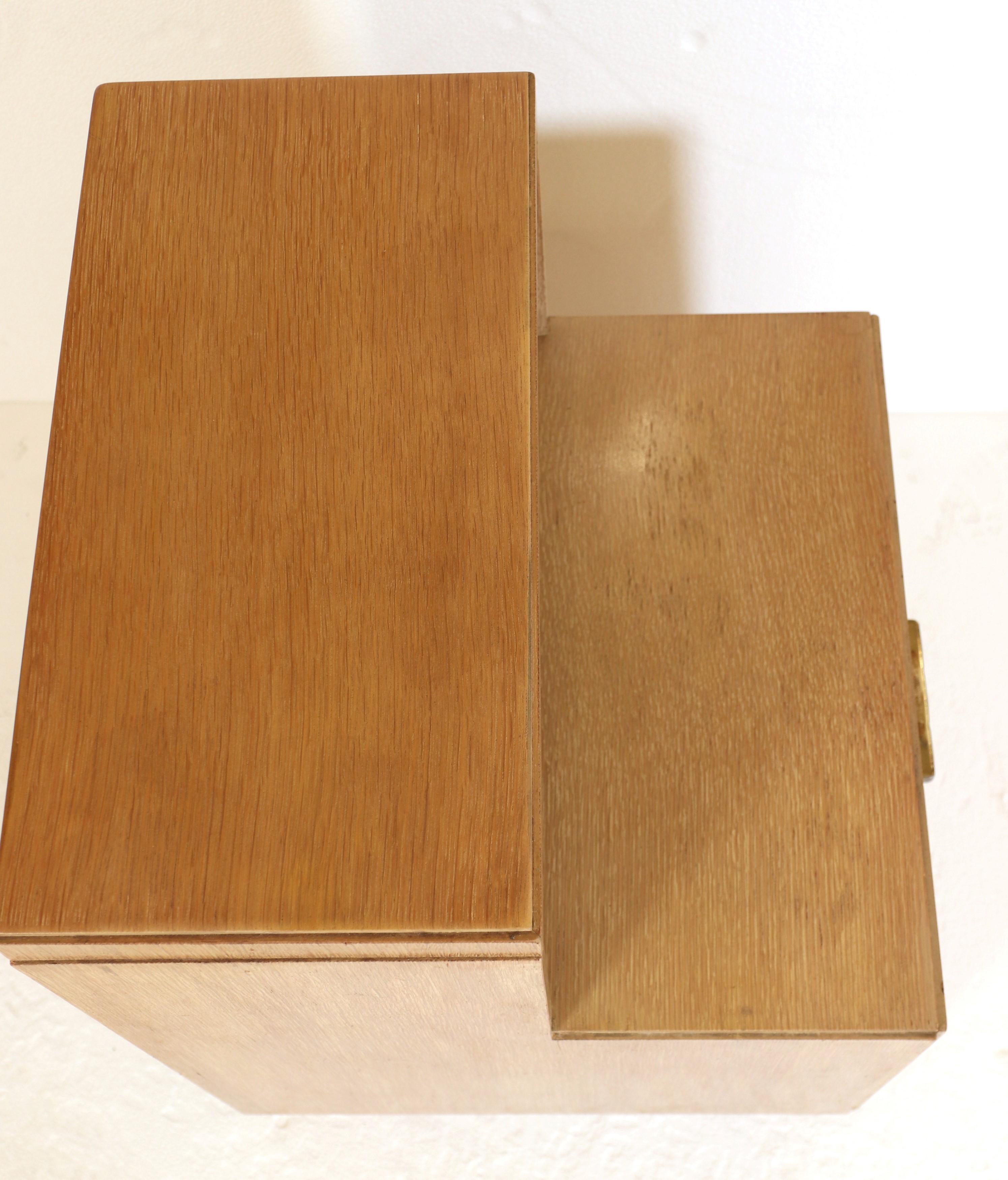 Modern Blonde Storage Two Drawer Nightstand 4