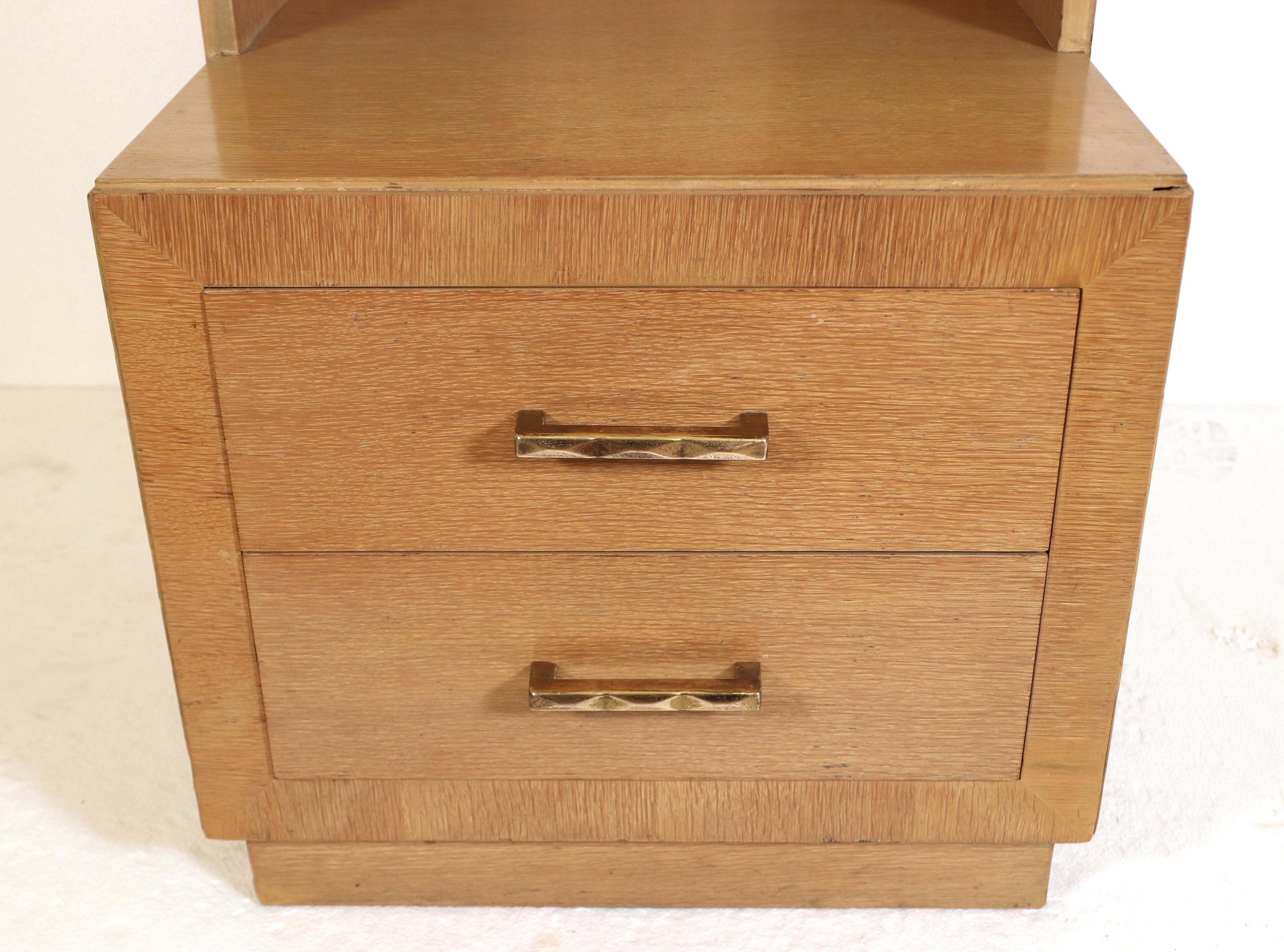 American Modern Blonde Storage Two Drawer Nightstand