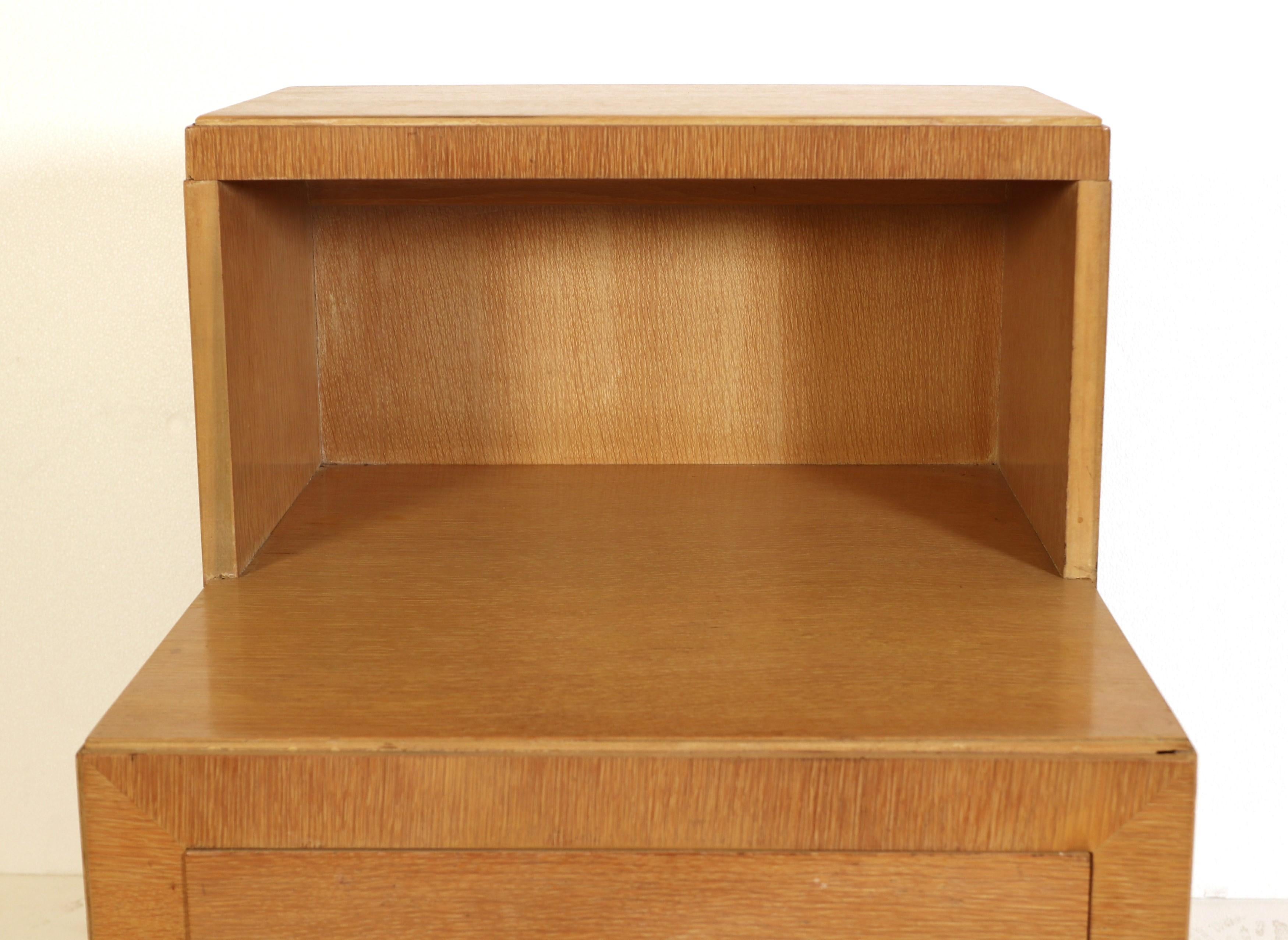 Modern Blonde Storage Two Drawer Nightstand In Good Condition In New York, NY