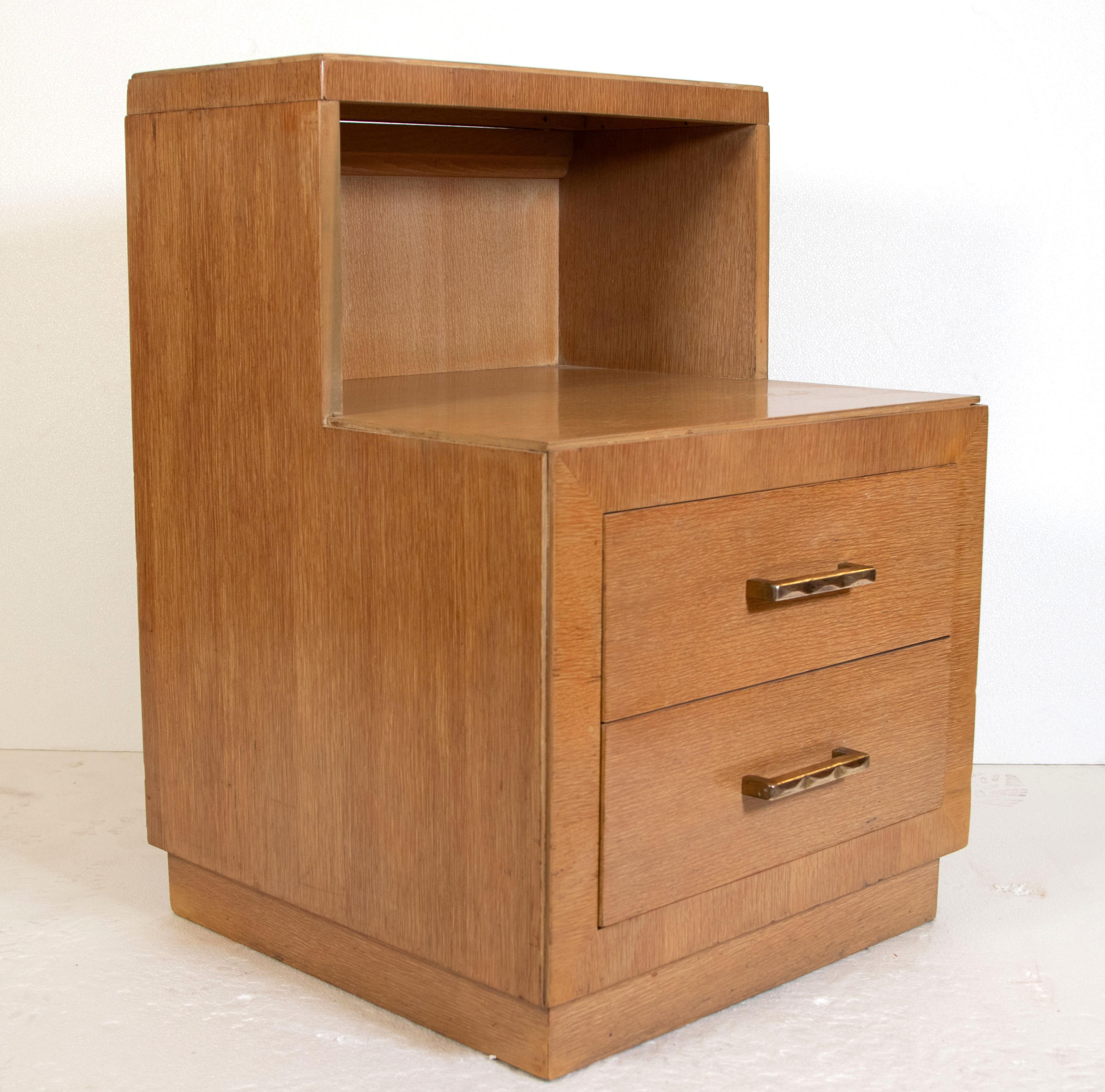 Wood Modern Blonde Storage Two Drawer Nightstand